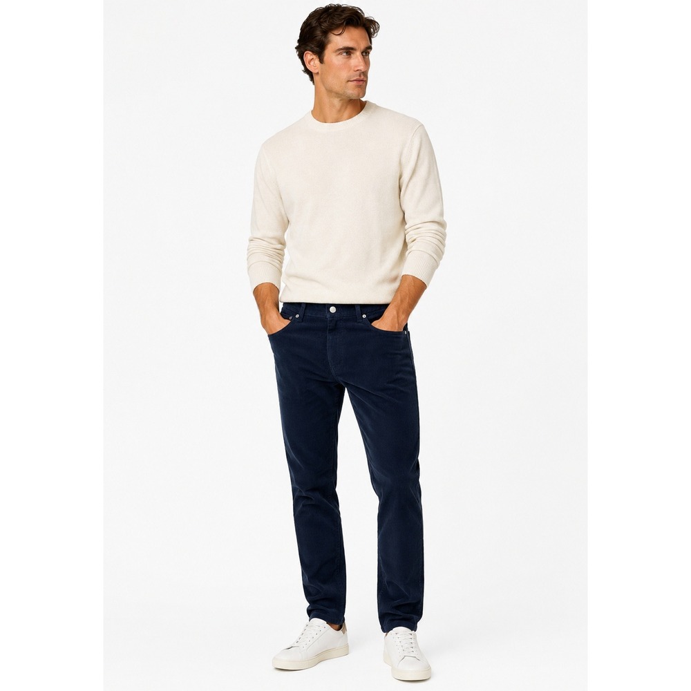SPOKE Cord Fives Navy Blue Corduroy Pants Mens Waist 34 Build A Regular Taper